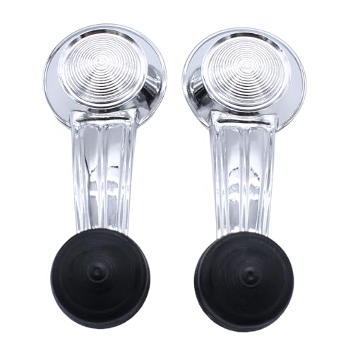 Image of 1 Pair Left and Right Door Window Crank Handle Chrome Plated Window Cranks Compatible with Cadillac Chevy Pontiac Olds Buick