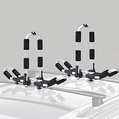 YOLENY 2 in 1 Kayak Rack,Aluminum Folding J Bar Kayak Rooftop Racks,1