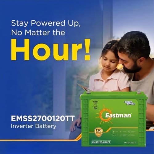 Image of Eastman EMSS2700120TT 250Ah Tall Tubular Inverter Battery | Ultra High Capacity | Rugged Build | 120-Month Warranty | Supports 700VA-2000VA Inverters