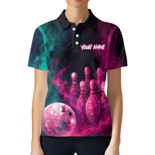 Green and Pink Bowling Shirts for Women Men Team Custom Bowling Jerseys Bowling Polo Shirts & Bowling Quarter Zip Shirts3