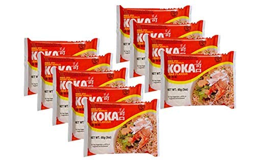 KOKA Oriental Instant Noodles Crab Flavour(Pack Of 9) "(Halal Certified)", Preservative Free, 890 Gram
