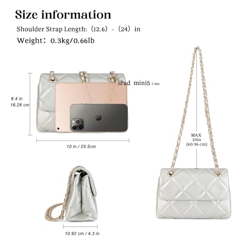 Image of Gladdon Quilted Crossbody Purses for Women Small Ladies Shoulder Bags with Chain Trendy Clutch Purse Cute Designer Bag