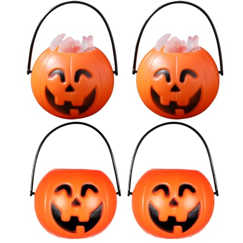 Homoyoyo 20 cubos mini abóbora de Halloween, suportes de plástico, cores sortidas, 7 x 7 x 6 cm, decoração para Halloween e bar