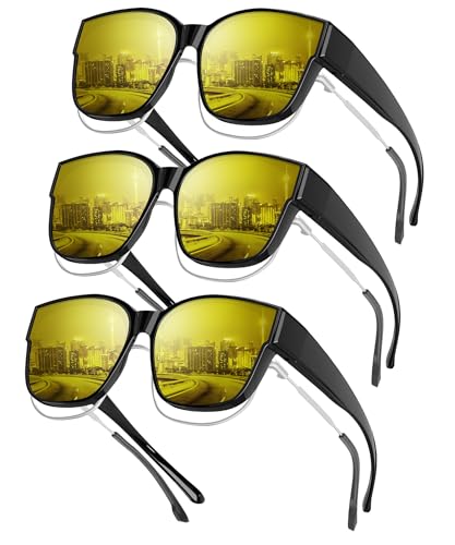 Image of KALIYADI Fit-Over-Glasses Polarized Sunglasses-for-Men Wrap-Around-Sunglasses: Mens Polarized Sunglasses UV400 Protection