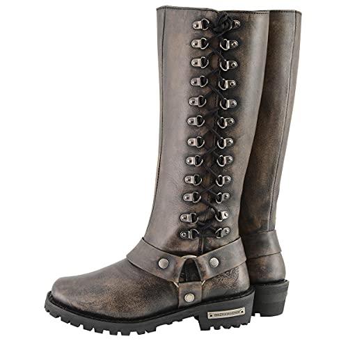 Image of Milwaukee Leather Women's Premium Leather Motorcycle Harness Boots Collection MBL - 8.5