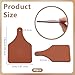 OLYCRAFT 40Pcs 2.9x1.9 Inch Cow Ear Tag - Coconut Brown Genuine Leather Labels With Hole for DIY Jeans, Bags, Shoes, Hat Accessories - Blank PU Tags