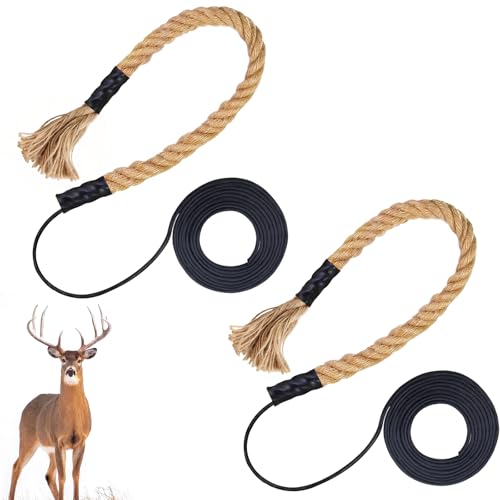 HUIKANGSHENG 2 Pack Hemp Rope for Deer, 30 Inch Deer Hunting Tassel Rope Deer Hunting Accessory for Deer Hunting Mock Scrape System(Extended Version)