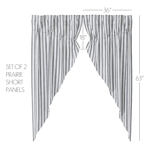 VHC-Brands-Sawyer-Mill-Ticking-Stripe-Prairie-Panel-Black-63x36x18-Set-of-3 VHC Brands Sawyer Mill Ticking Stripe Prairie Panel Black 63x36x18 Set of 3