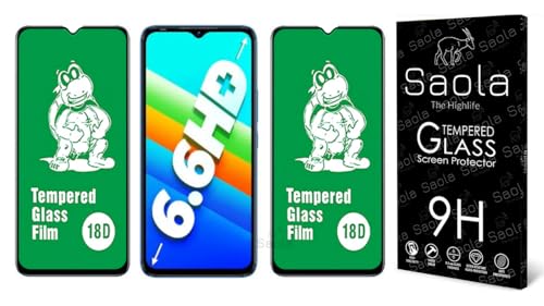 Image of Saola 18D Tempered Glass With Inbuilt AirBag Borders For Infinix Smart 6 HD (Pack Of 2) with Free Installation Kit. Full screen Coverage - 6.6 inch