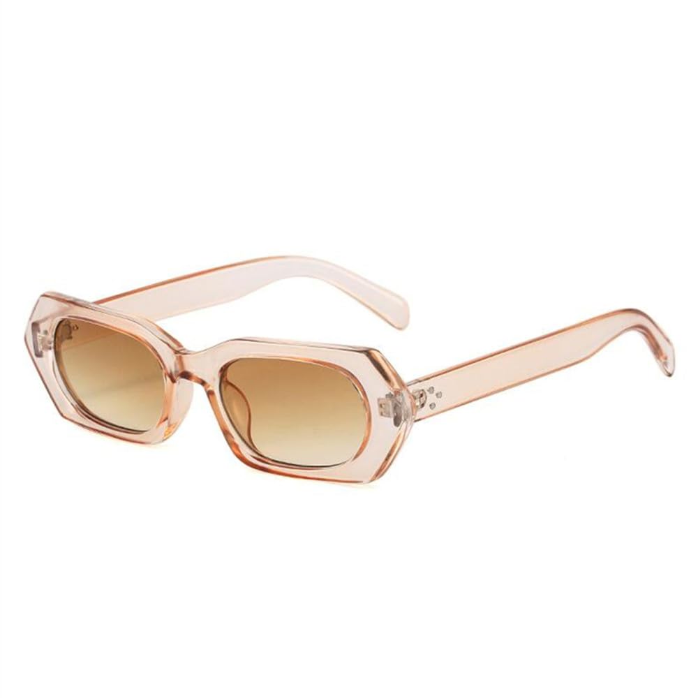 Polygonale Sonnenbrille mit schmalem Rahmen für Damen, Vintage, klein, rechteckig, Coole Sonnenbrille für Damen, klare Schattierungen, Brillen, UV400