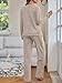 LILLUSORY Womens 2 Piece Lounge Sets Winter Outfits 2026 Sweatsuit Matching Pjs Airport Vacation Travel Fall Pajamas Fashion Khaki M