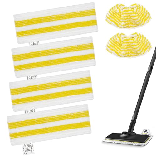 Lot de 6 pour Kärcher EasyFix Bonnettes Nettoyeurs Vapeur Serpillere Recharge Kit, pour Kärcher EasyFix SC 2, SC 3, SC 4, SC 5 Microfibre Lingette (4...