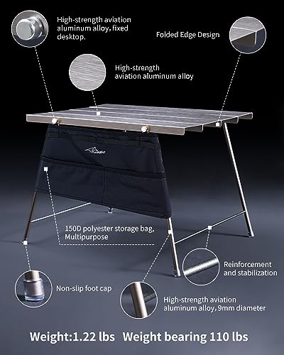 Travel Bird Portable Camping Table Mesa de Camping Plegable de Aluminio Ultraligera miniatura 4
