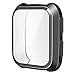 KIMILAR Screen Protector Case Charger Compatible with Fitbit Versa Smartwatch, TPU Plated Full Coverage Bumper Replacement case Unique Charger Dock Charging Cable (Charge with Case On) Black