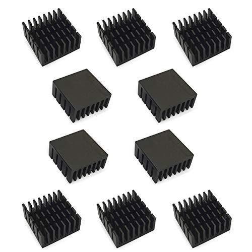 Exclusive Awxlumv Raspberry Pi Heatsink 20 x 20 x 10mm / 0.8" x 0.8" x 0.4", Aluminum Heat Sink Cooler and Copper Radiator for IC Chips VRAM VGA RAM-10 Pcs