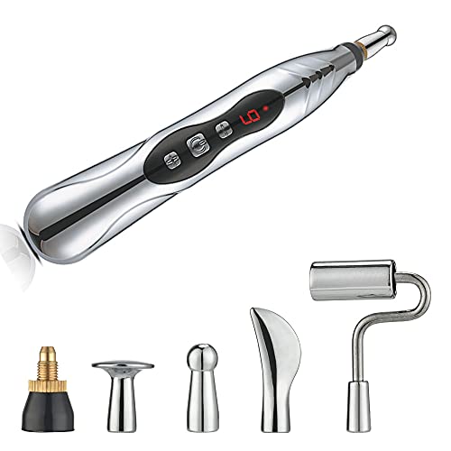 Stylo D'acupuncture Électronique, Stylo D'acupuncture Électronique Machine De Thérapie Méridienne Stylos Énergétiques Massager Soulagement De La Douleur Outils Avec 5 Têtes De Massage 9 Niveaux Cover