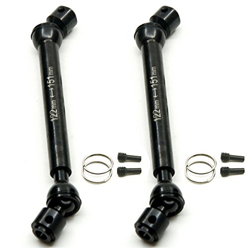 Que-T 2 Pcs Steel 122-151Mm Drive Shafts For 1/10 Axial Wraith/Scx10/Dingo/D90 Rc Crawler Car (122Mm-151Mm) #TOP1