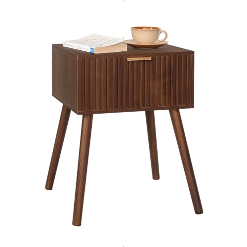 AWASEN Fluted Drawer Bedside Table