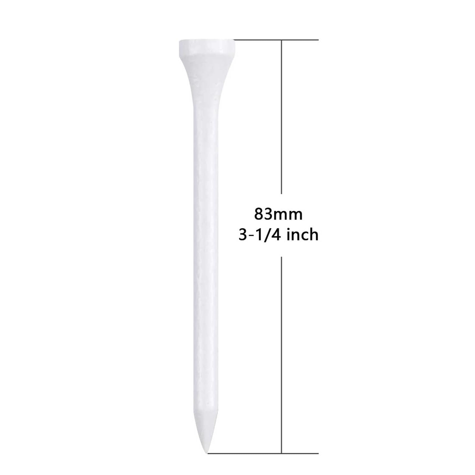 Zivisk Wooden Golf Tees 3-1/4 inch 100 Count, Long Golf Wood Tees(White,83mm) - Image 2
