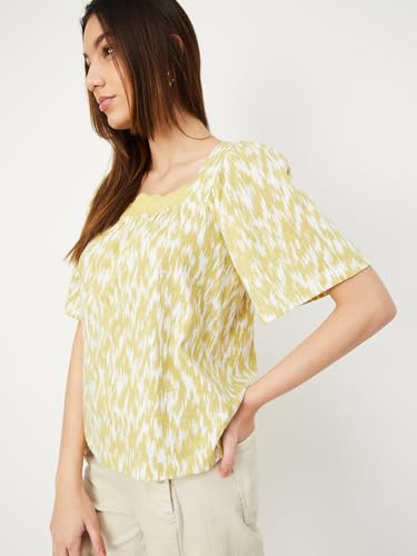 Image of Max Plus Size Women Printed Puffed Sleeve Top