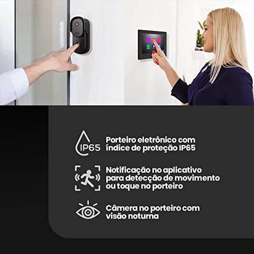 Interfone Vídeo Porteiro Com Câmera Vp7 Touch Wifi Agl