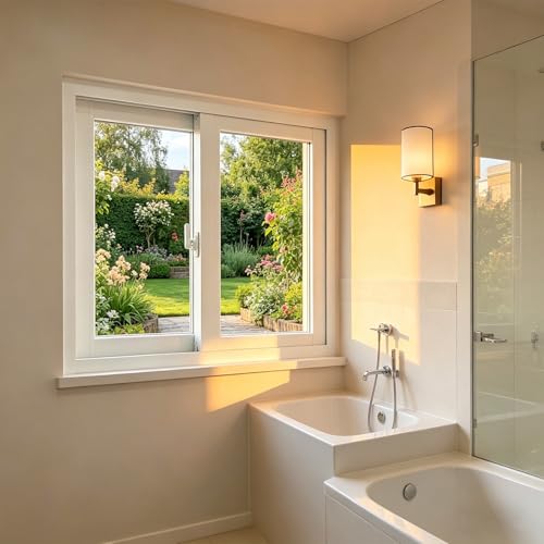 Image of Premium Sliding Window & Shed Windows – Tempered Glass, Removable Screen, Weatherproof Seal, Easy Install for Playhouse, Chicken Coop, Garage, Barn(White,36x36in/91.4x91.4cm)