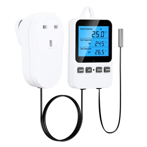Image of INKBIRDPLUS Split-Type Temperature Controller for Brewing Reptile (UK Plug) | Digital Heating Cooling Thermostat with Backlit LCD, Periodic Timing Control, High and Low Temperature Alarms