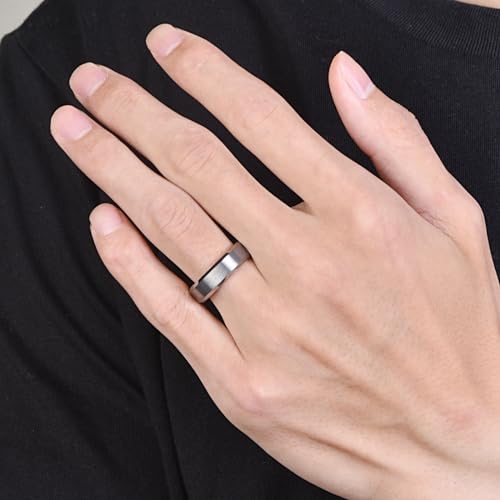 NUNCAD Tungsten Ring for Men 8mm Black/Gold Silver Tungsten Carbide Engagement Wedding Band Brushed Matte Finish Promise Ring Domed Comfort Fit Size 6-133