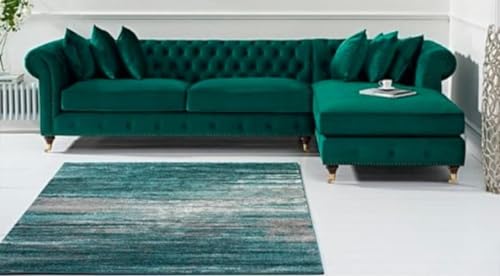 Image of Legit Tufted Quilted Five (3+2) Seater Elegant Wooden Base Sofa in Wide Extravagant Fabric, Gives Luxurious Look for Home /Living Room /Office /Guest Room /Hotels
