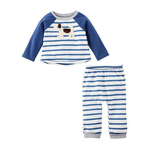 Mud Pie Baby Boys' Crochet Dog 2 Piece Set, Cream, 6-9 Months