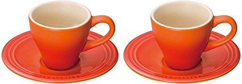 Le Creuset Conjunto 2 Xícaras Espresso com Pires Laranja