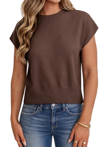Image of UNCLECAT Short Sleeve Sweater for Women Knit Fall Pullover Tops