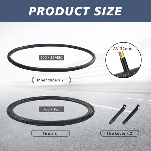 2 PCS 700C Replacement Bike Tire, 700x38C 40-622 Road Bike