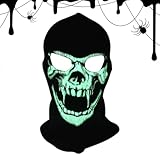Leuchtende Skimaske - 10,24 x 14,17 Zoll Halloween Gesichtsbedeckung, leuchtende Skeletthaube...