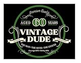 Vintage Dude 60th Birthday Edible Cake Topper-1/4 Sheet