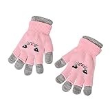 XIANGWEN Plein Chaud Mitaines d'hiver Filles Enfants Tout-Petits garçons Dessin animé bébé Doigt tricoté Gants d'hiver Gants Gants Boxe Vert, Taille unique, (jY5091oph)