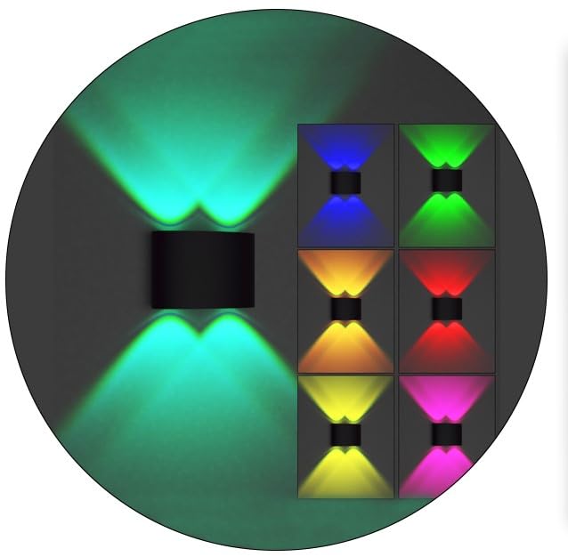 fizzytech Aluminium Multicolor 4 Watts 4 Ray Oval Up-Down Colour Changing Outdoor Led Outdoor Waterproof Ip65 Exterior Wall Step Light Fixture Waterproof Lamp, Lights Of Home Decoration