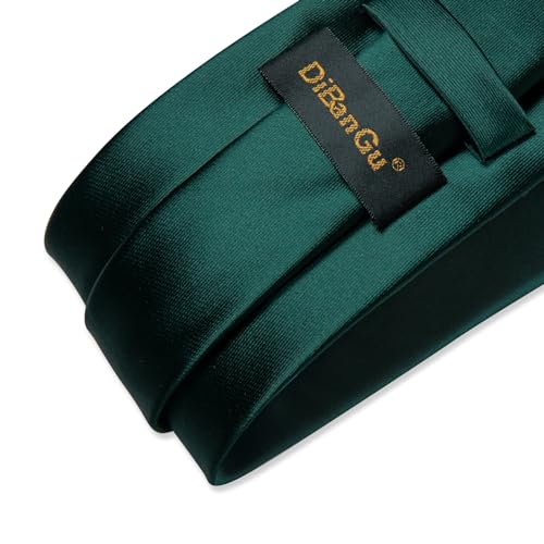 Image of DiBanGu Plaid Ties for Men Silk Checkered Necktie and Pocket Square Cufflinks Tie Clip Set with Gift Box for Wedding Business