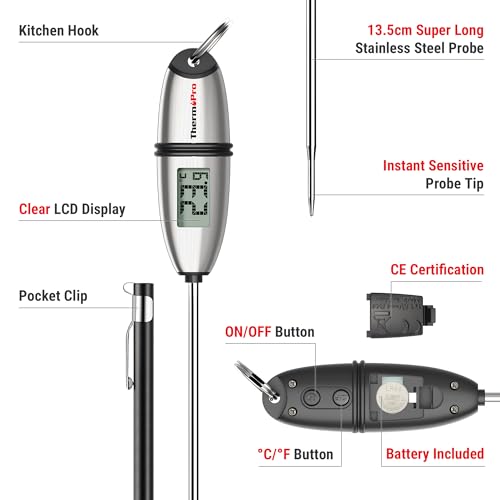 Kompost-Thermometer Mit Extra Langer Sonde - Präzise Bodentemperatur-Messung