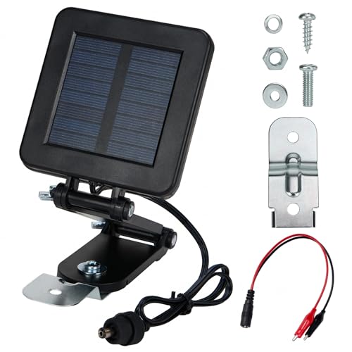 6V Solar Panel for Deer Feeder - Efficient Solar Panel Charger with Adjustable Mounting Bracket & Alligator Clips Compatible with Game Feeder Timers and Game Camera & 6V Rechargeable Batteries