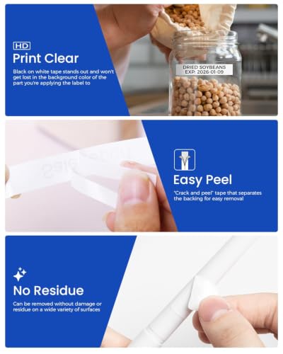 Image of Replacement for Brother Label Maker Tape TZe TZ 12mm 0.47 inch Laminated White | TZe-231 Label Tape TZe231 TZ Tape Refills Compatible with Brother P-touch PT-D220 D210 H110 D200 D400 PT-1280 D610BT, 5-Pack
