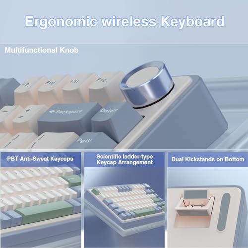 Image of AULA F75 75% Wireless Mechanical Keyboard | Hot Swappable | Pre-lubed Linear Switches | RGB Backlit | 2.4GHz /Type-C /Bluetooth Gaming Keyboard (Cedar Green, Reaper Switch)