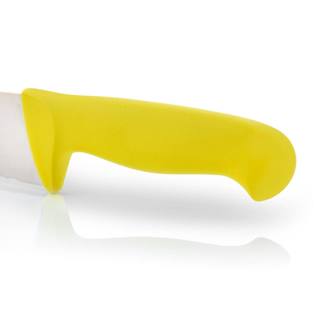 Arcos Cuchillo Pescadero Hoja Serrada Acero Inoxidable Nitrum 350 mm - Mayor Durabilidad y Corte Preciso - Mango Polipropileno Amarillo - Serie 2900