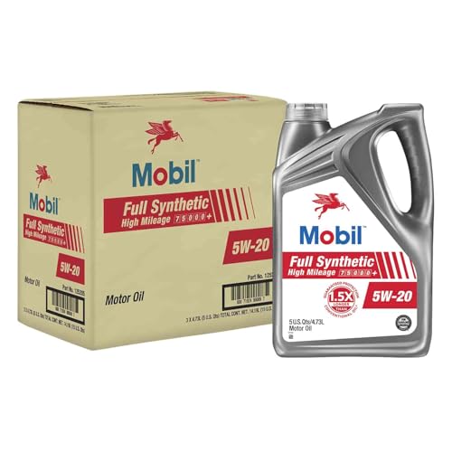 Mobil Full Synthetic High Mileage Motor Oil 5W-20, 5 Quart