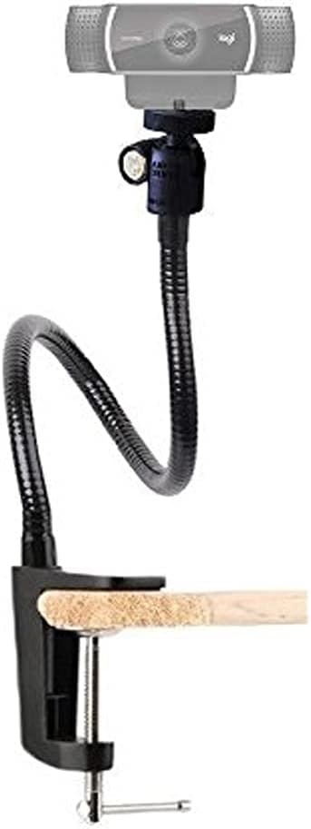 Tencro Adjustable 27" Gooseneck Desktop Webcam Stand Holder Camera Desk Clamp Mount for Logitech Webcam C925e C922x C922 C930e C930 C920 C615 and More (1/4" Threaded) Webcam Stand (Standard)