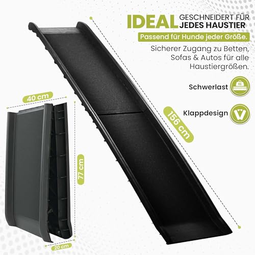 all Pets United® Hunderampe klappbar Hundetreppe Hunde- & Katzentreppe Rampe Einstiegshilfe für Kofferraum Haustiertreppe für Große & Kleine Tiere (Hunderampe)