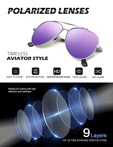 NSSIW Aviator Sunglasses for Men and Women, Polarized Pilot Sun Glasses with Premium Spring Hinge and UV Protection4