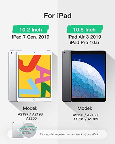 Inateck Keyboard Case for iPad 2019 10.2 Inch (7. Gen), iPad Air 2019(3. Gen), iPad Pro 10,5, with Kickstand, Detachable, KB02011