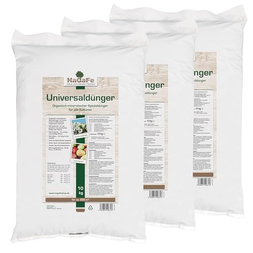 HaGaFe Universaldünger organisch mineralischer Spezialdünger für alle Kulturen Gartendünger Rasendünger Gemüse Dünger (30 kg (3x 10 Kg))