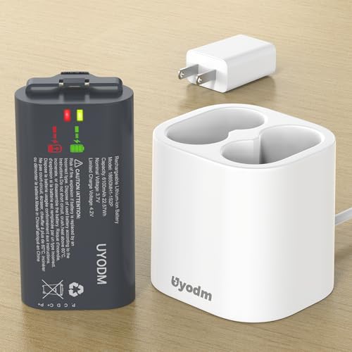 UYODM 6100mAh Replacement Battery with Charging Station for myQ Smart Garage Video Keypad Dual Port Charger for myQ Video Keypad Only